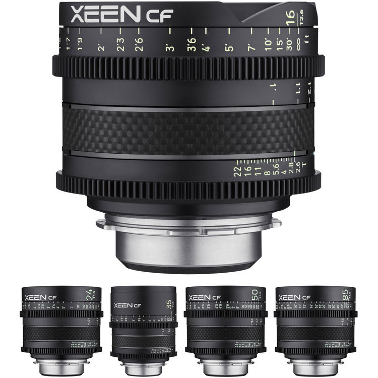 XEEN CF Pro 5-Lens PL-Mount Cine Lens Kit . Free Hard Case ( PL 