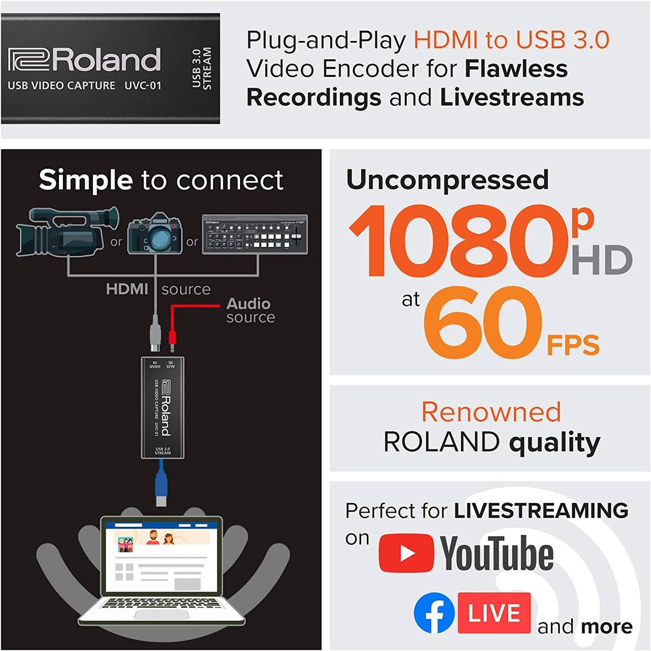 UVC-01 USB Video Capture By Roland Japan – WeDunk บริษัท ดัง จำกัด